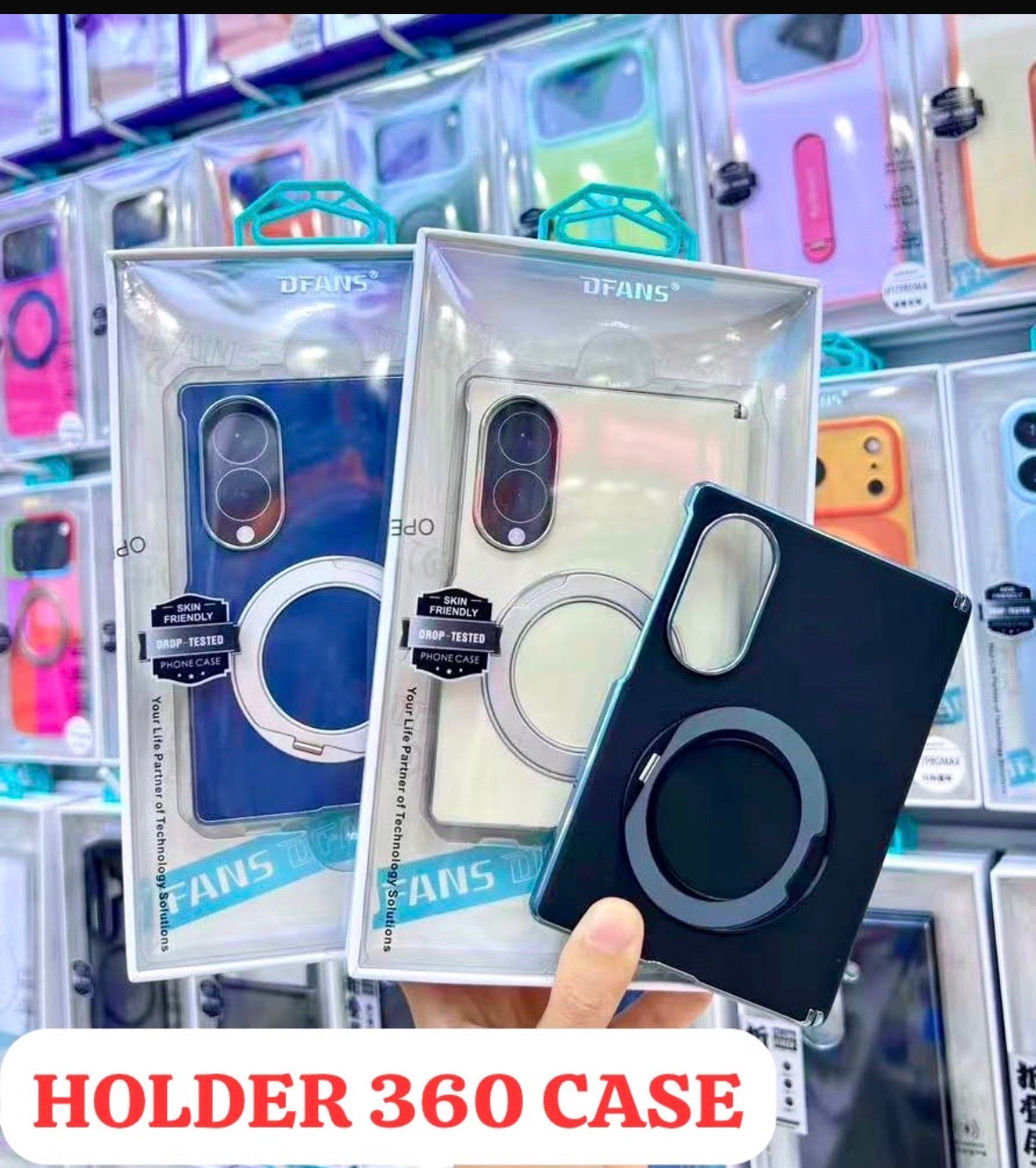 DFANS Chrome with 360 Degree Rotation Leather Case with Hinge Protection-Samsung Galaxy Z Fold 8 Series