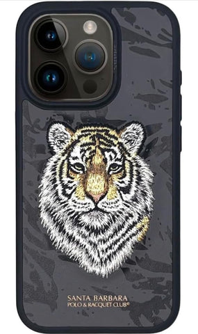 Tiger Savana Series Leather Back Case Compatible with iPhone