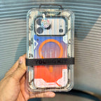 Protective Apple iPhone Back Cover - Orange LumiQuicksand Night Glow iPhone 17 Pro Case - Style 4