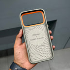 Nimmy Premium Embroidered Leather Case - NIMMY MAGSAFE CASE - GREY ORANGE ( No. 2619 ) - Style 4