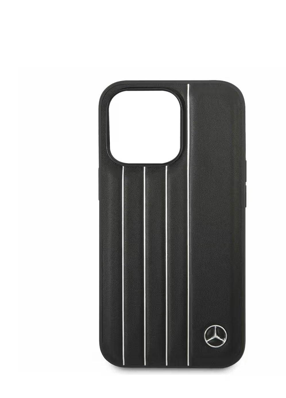 Urban Stripe Protective Black Leather Case for iPhone with metallic luxury car logo Season Made