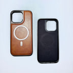 Protective Apple iPhone Back Cover - Leather & Metal MagSafe iPhone Case - Style 3