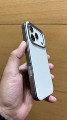 PU Leather Finish Metal Alloy Bumper Case for iPhone 17 Pro Max (SLATE GREY)