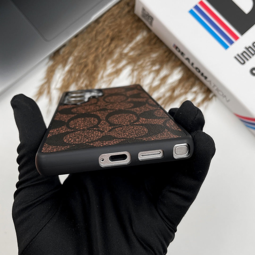 Samsung Galaxy S25 Ultra Leather Case - Brown Mobile Case by CoverMeUp - Style 7
