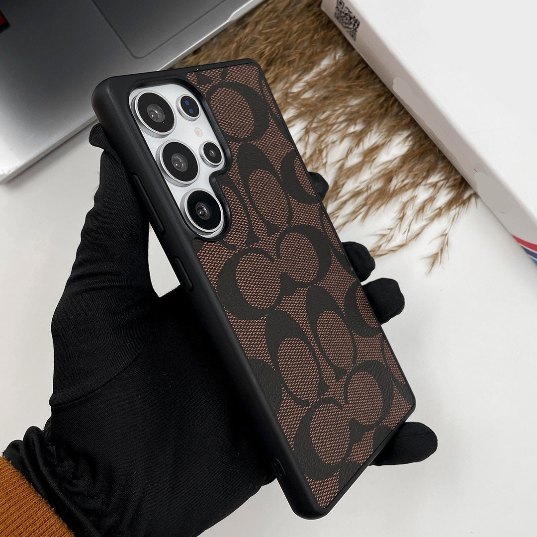 Samsung Galaxy S25 Ultra Leather Case - Brown Mobile Case by CoverMeUp - Style 4