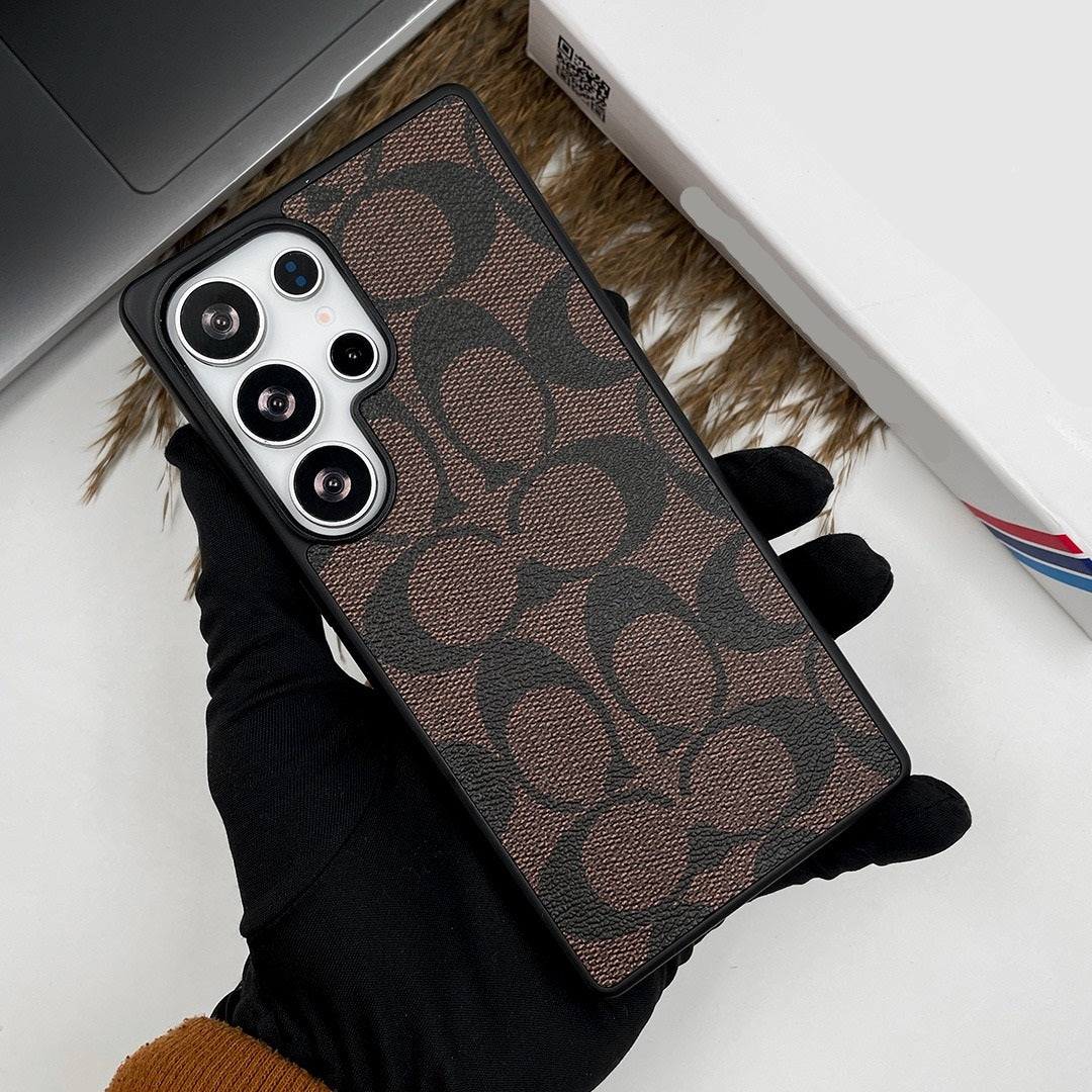 Samsung Galaxy S25 Ultra Leather Case - Brown Mobile Case by CoverMeUp - Style 2