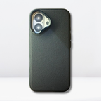 Protective Apple iPhone Back Cover - CLASSIC LEATHER WITH METAL Camera Ring Case for iPhone 16 series