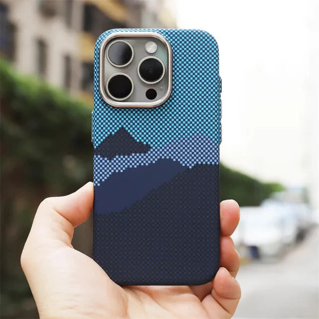 Carbon Fiber Pixel Art Magsafe iPhone Case 