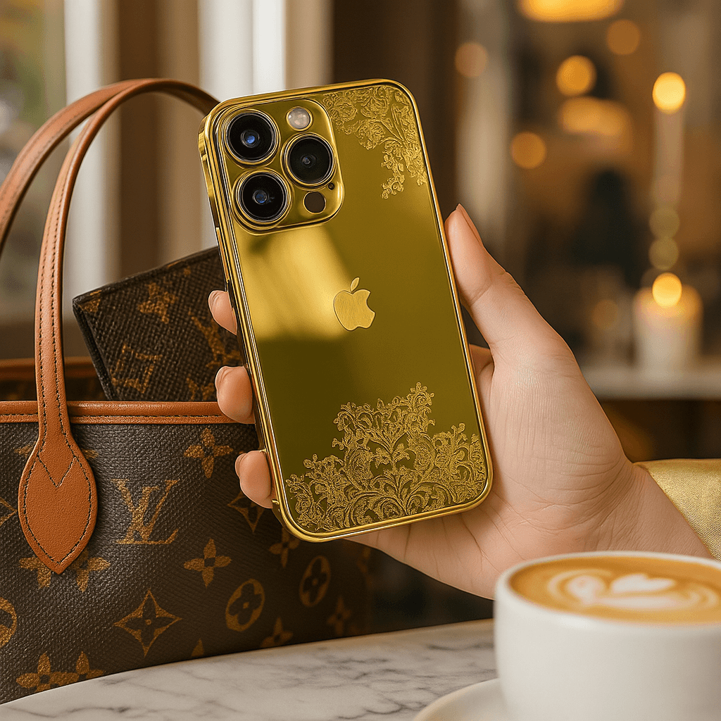 Protective Apple iPhone Back Cover - Refined Gold Luxurious Logo Case - iPhone - Style 4