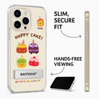 Protective Apple iPhone Back Cover - Happy Cake iPhone Case – Cute Cartoon Dessert Design with Kickstand - Style 5