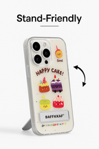 Protective Apple iPhone Back Cover - Happy Cake iPhone Case – Cute Cartoon Dessert Design with Kickstand - Style 6