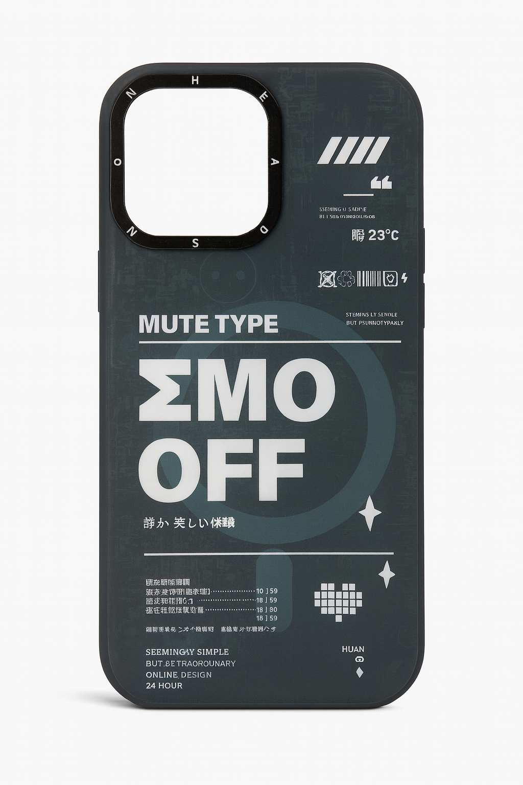 3D Matte Print Case for iPhone with detachable ring protection