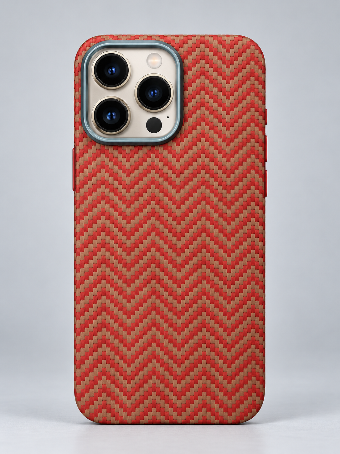 Luxo Zigzag Line Pattern Magsafe Case - Coral Red