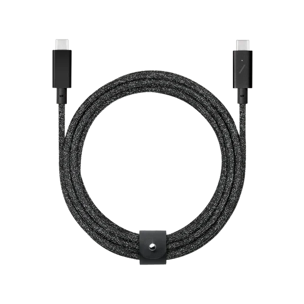 Native Union Belt Cable Pro 240W (USB-C to USB-C) The recycled 8-foot 240W USB-C to USB-C cable with bonded leather strap