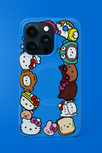 Protective Apple iPhone Back Cover - Cute Cartoon Pattern Design Magsafe Ripple iPhone Case with Removable Cute Holder - Style 2