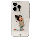 Protective Apple iPhone Back Cover - Cute Cartoon Girl MagSafe iPhone Case – Clear Hybrid Silicone Slim Case