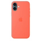 Protective Apple iPhone Back Cover - Logo Silicon Case for iPhone 16 (Tangerine) - Style 3
