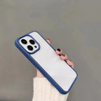 Protective Apple iPhone Back Cover - Crystal Fusion Clear Case for iPhone  Cover Case | Drop Protection |Impact Resistant Bumper | Anti Yellowing Material (TPU + PC | Blue) - Style 2