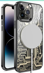 Protective Apple iPhone Back Cover - Mechanical Gear Gold Plated Magnetic Case | 3D Magnetic TPU | Back Cover Compatible for iPhone - Style 3