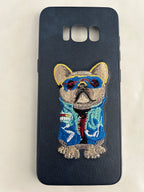 3D Embroidery Leather Back Case Compatible with Samsung Galaxy S8 Plus Mobile Case by CoverMeUp - Style 2