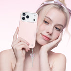 Pynana Plain PU Leather Case For iPhone 17 pro Max(L.Pink)