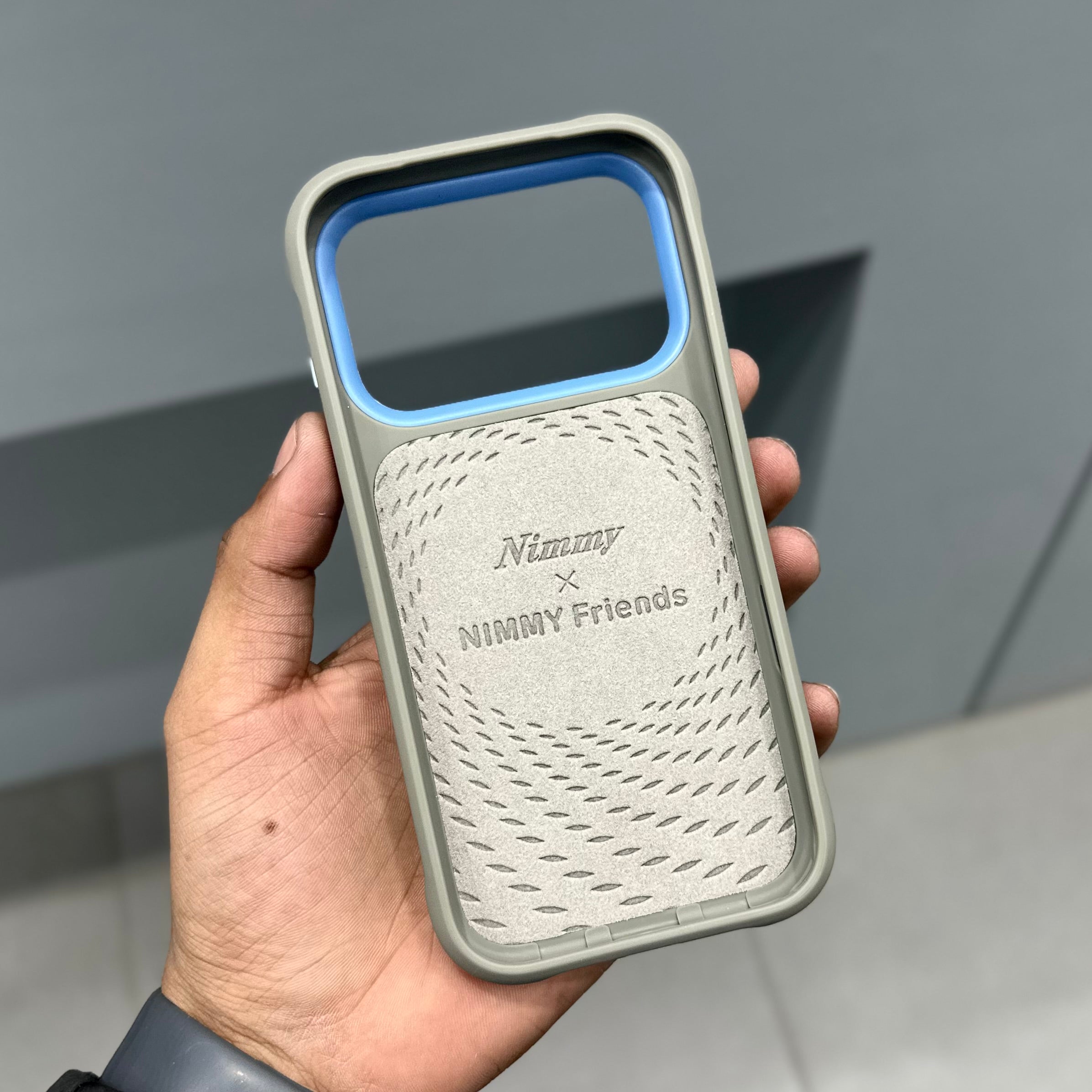 Nimmy Premium Embroidered Leather Case - NIMMY POPUP CASE-GREY BLUE 2.0 ( No. 2701 ) - Style 7