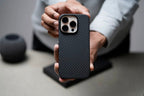 Protective Apple iPhone Back Cover - Premium Carbon Fiber MagSafe iPhone Case - Style 2