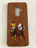 3D Embroidery Leather Back Case Compatible with Samsung Galaxy S9 Plus Mobile Case by CoverMeUp - Style 2