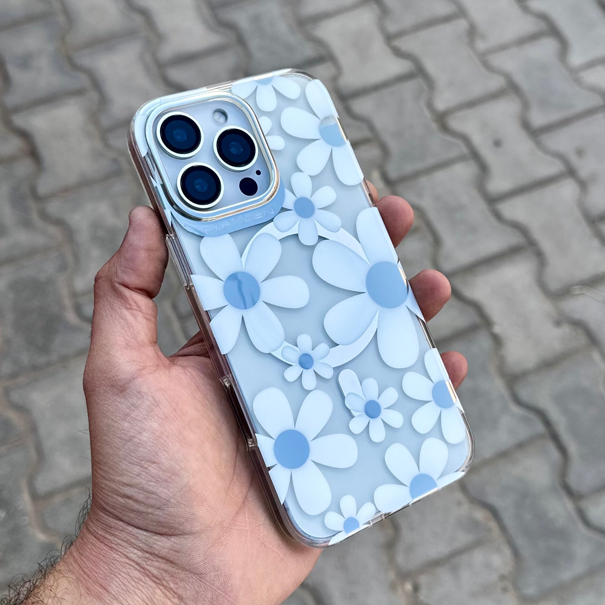 Mikalen White Flower Magsafe Case ( No. 1306) Mobile Case by CoverMeUp - Style 2
