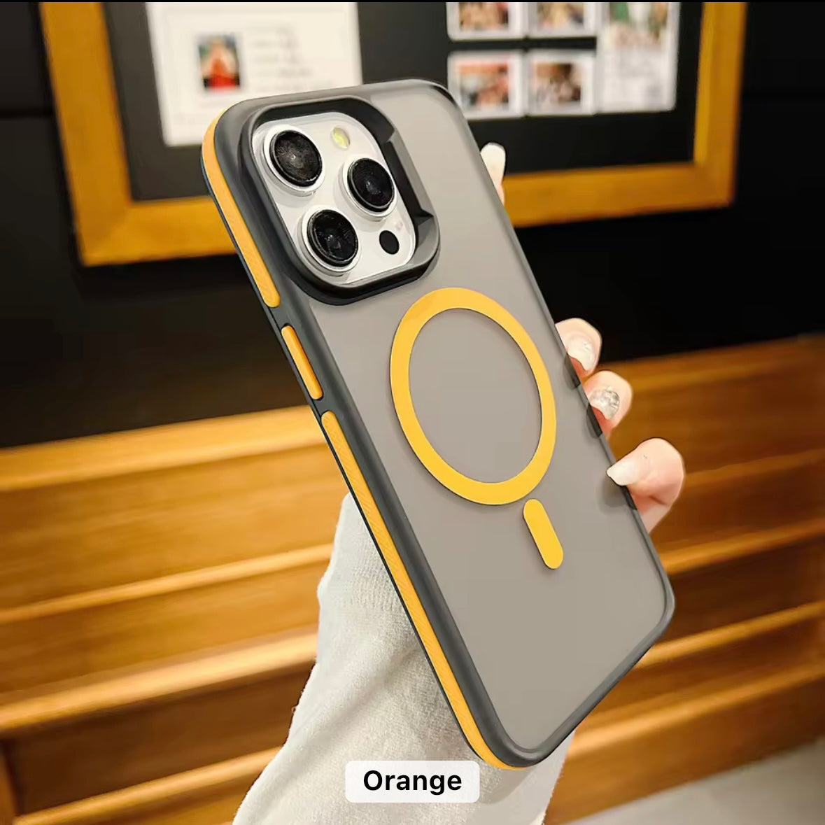 Protective Apple iPhone Back Cover - Tinted Matte Hard Magsafe Case with Color Border for iPhone - Style 7