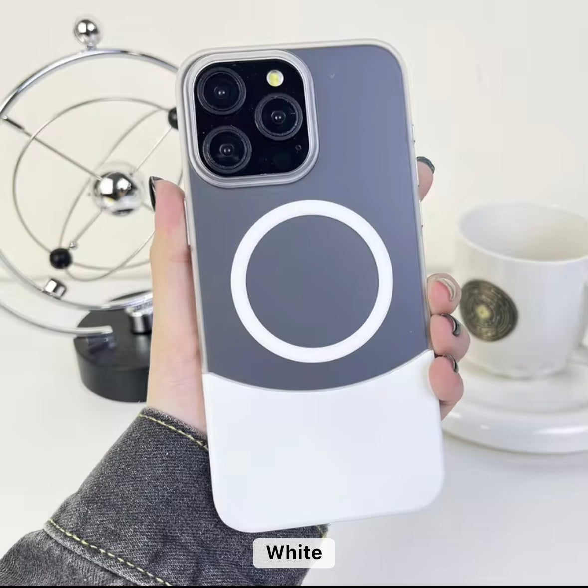 Protective Apple iPhone Back Cover - Dual Color Matte Magsafe Slim Fit Case for iPhone - Style 7