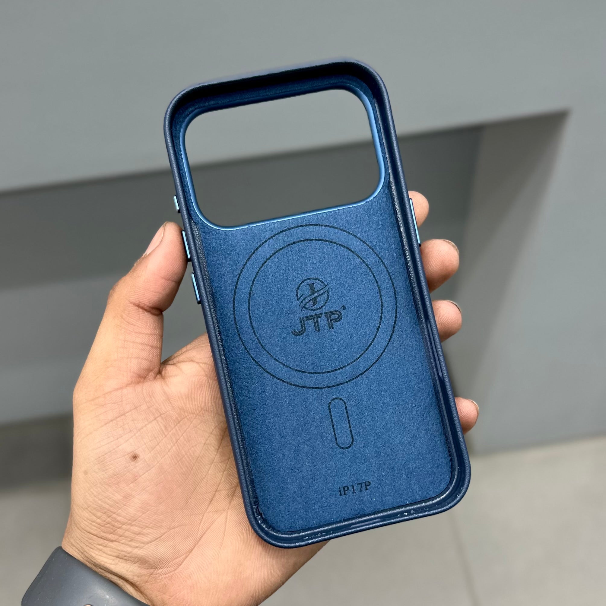 JTP LEATHER MAGSAFE CASE - BLUE ( No. 3031 ) Mobile Case by CoverMeUp - Style 4