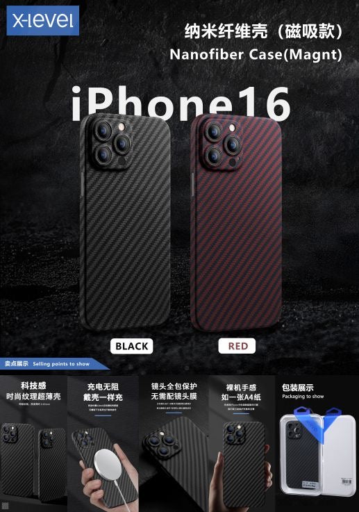 X-level Design Flexible Nano Fiber Shockproof Protective Case for iPhone