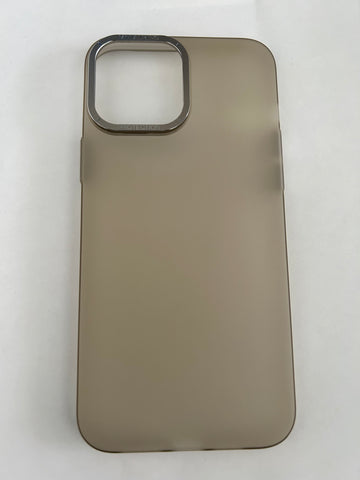 Smoky Clear Case for iPhone with metal ring protection