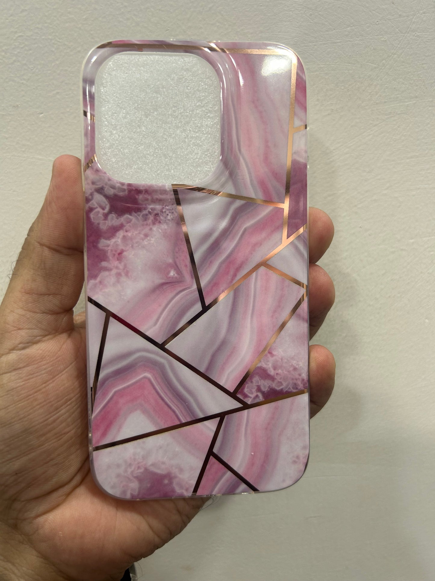 Geometric Marble Glossy Pattern Case for iPhone