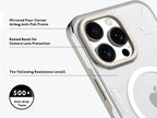 Protective Apple iPhone Back Cover - YOUNGKIT Crystal Anti Yellowing Transparent Case with Thin Metal Front Bumper Case for iPhone 16 Pro Max (Transparent + Natural Titanium) - Style 7