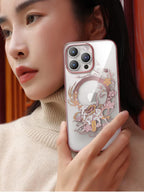 Protective Apple iPhone Back Cover - Dragon Printed Phone Case Compatible for iPhone 14 Pro Max (Rose Gold) - Style 4