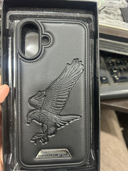 Pure Leather Eagle Case with Inside Cloth for iPhone 16 Plus