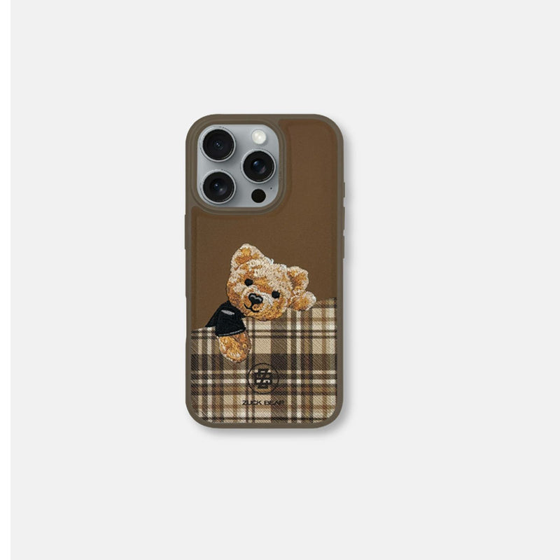 Protective Apple iPhone Back Cover - ZUCK BEAR Darren Series PU Leather Magsafe Case for iPhone 16 Pro (Brown)