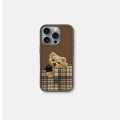 ZUCK BEAR Darren Series PU Leather Magsafe Case for iPhone 16 Pro (Brown)