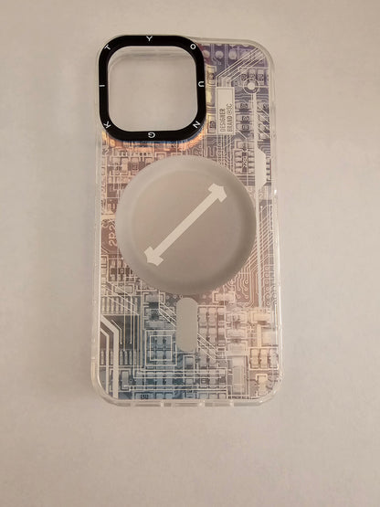 Futuristic Circuit Magnetic and anti-Impact Case compatible with iPhone