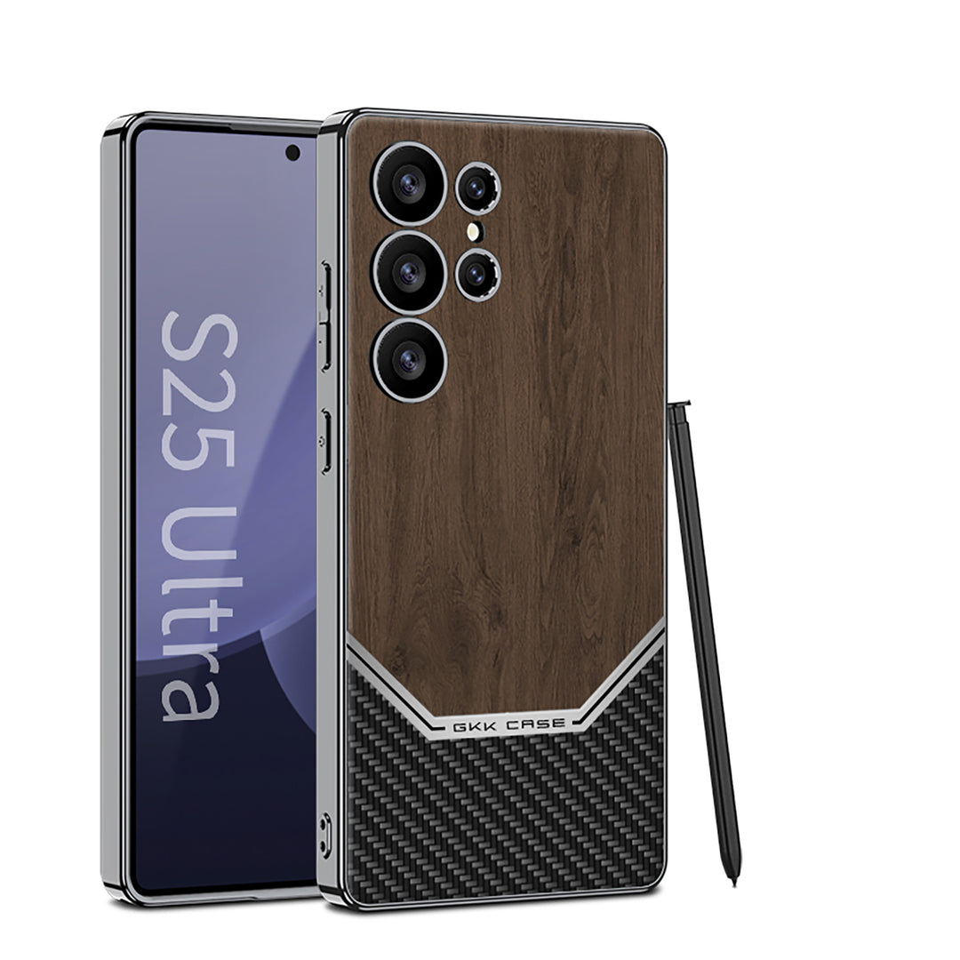 Samsung Galaxy S25 Ultra WoodFusion Carbon Case Mobile Case by CoverMeUp