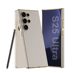 Samsung Galaxy S25 Ultra Chrome Edge Leather Case Mobile Case by CoverMeUp - Style 3