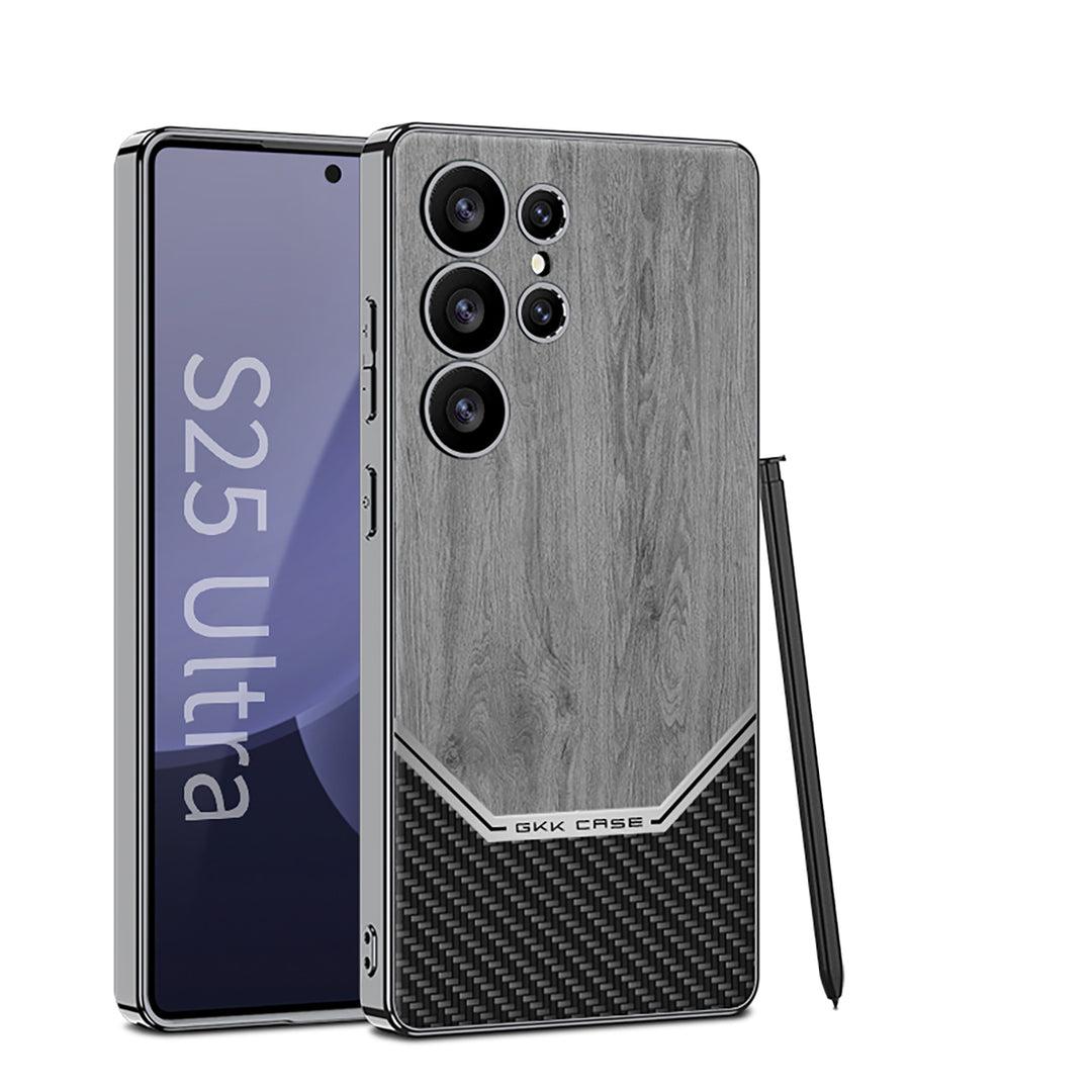 Samsung Galaxy S25 Ultra WoodFusion Carbon Case Mobile Case by CoverMeUp - Style 3