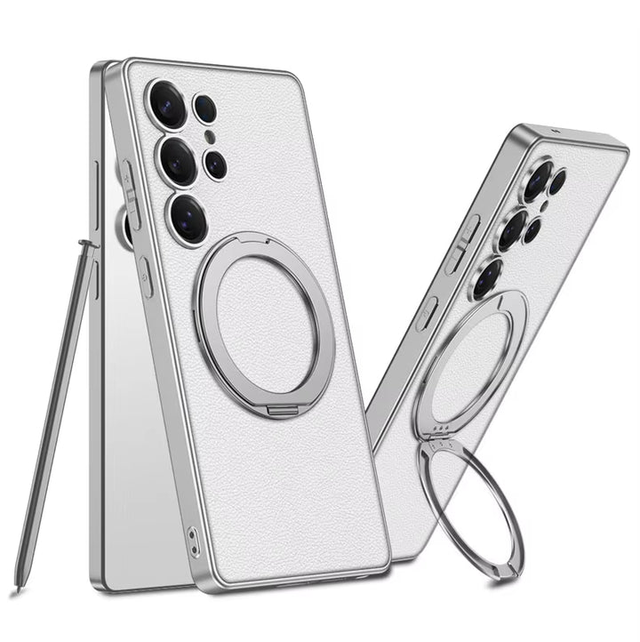 Samsung Galaxy S25 Ultra Crystal Ring Elite Leather Case Mobile Case by CoverMeUp - Style 2