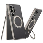 Samsung Galaxy S25 Ultra Crystal Ring Elite Leather Case Mobile Case by CoverMeUp - Style 14
