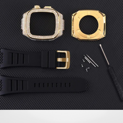 Diamond Luxury Modification Kit with Silicon Strap Gold Color