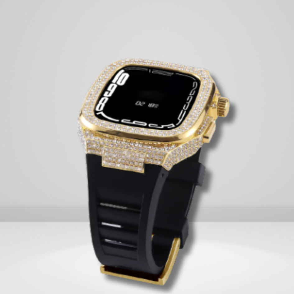 Diamond Luxury Modification Kit with Silicon Strap Gold Color