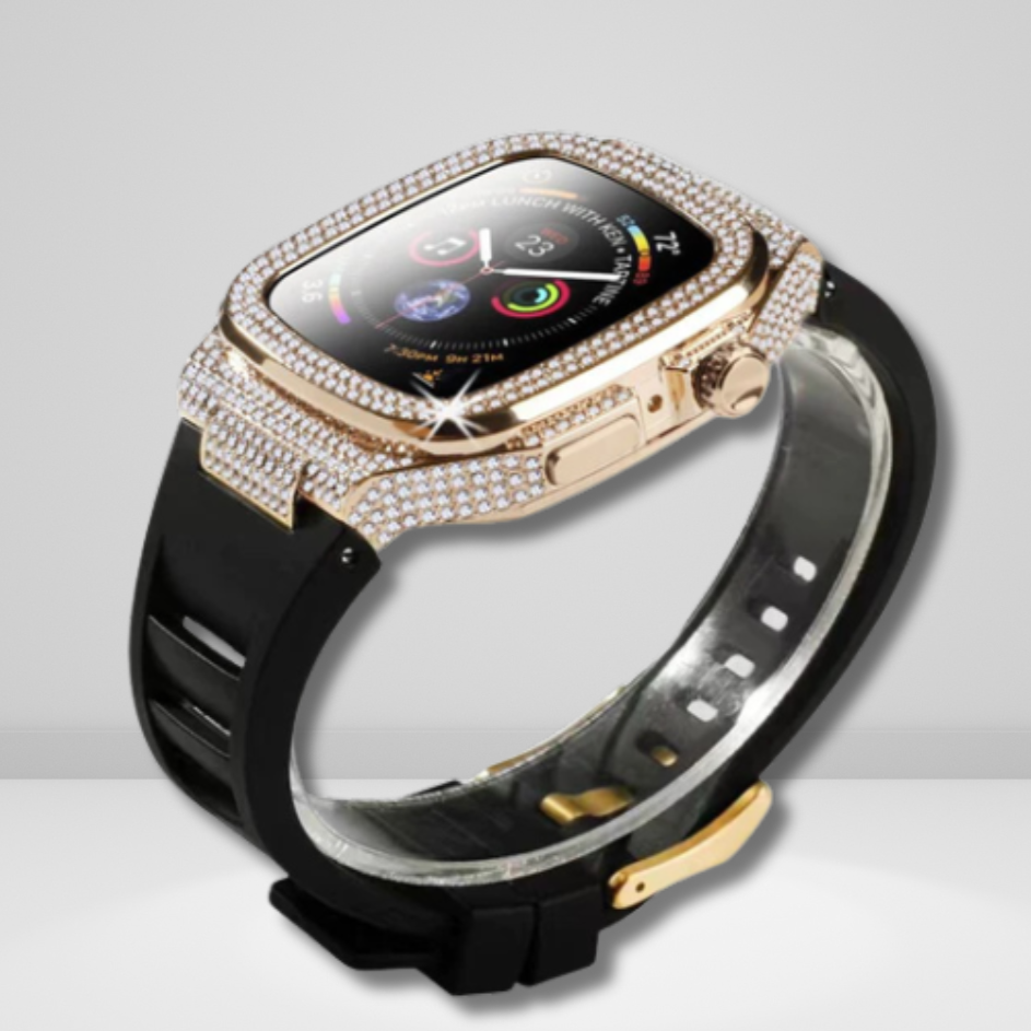 Diamond Luxury Modification Kit with Silicon Strap Gold Color