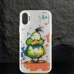Double Layer Color Silver Series Animal Oil Painting Phone Case for iPhone
